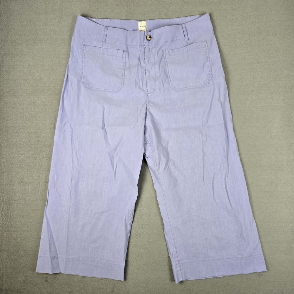 Maeve Anthropologie Pants Womens 28W The Colette High Rise Crop Wide Leg Purple